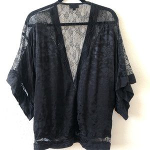 Topshop black lace, kimono style top